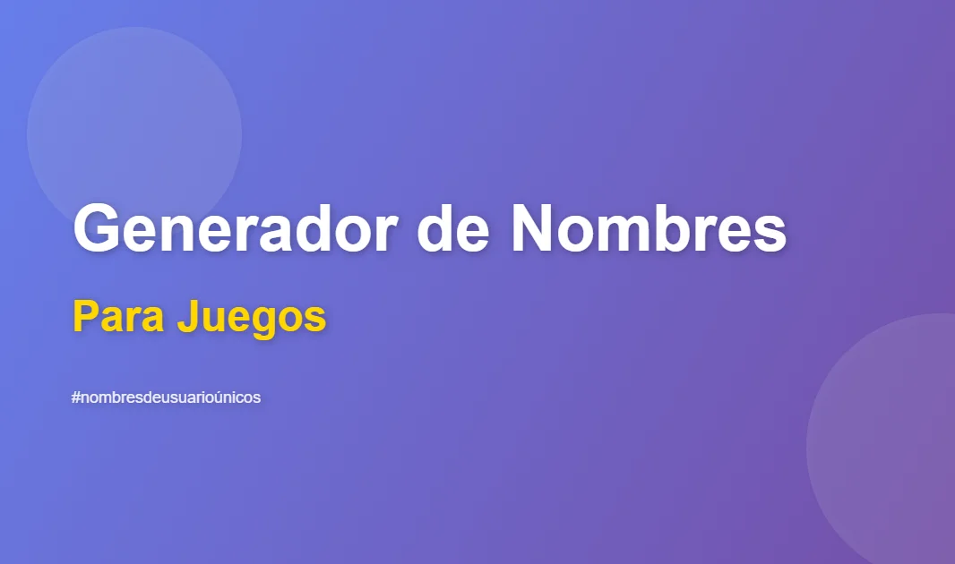 Generador Nombres Juegos